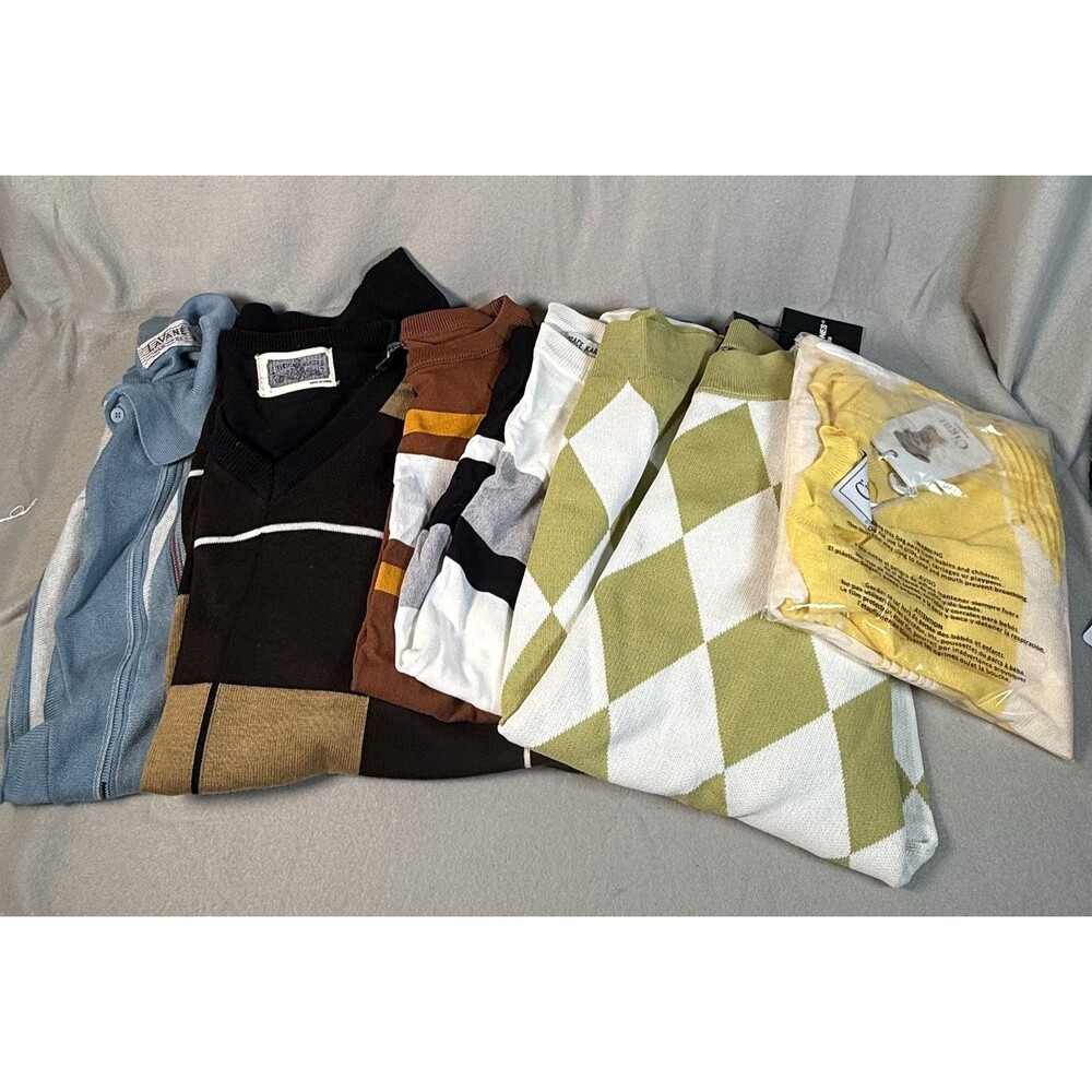 Men’s Summer Sweater Lot Of 6 Size M & L-Lavane Cigar Grace Karin Paul Jones